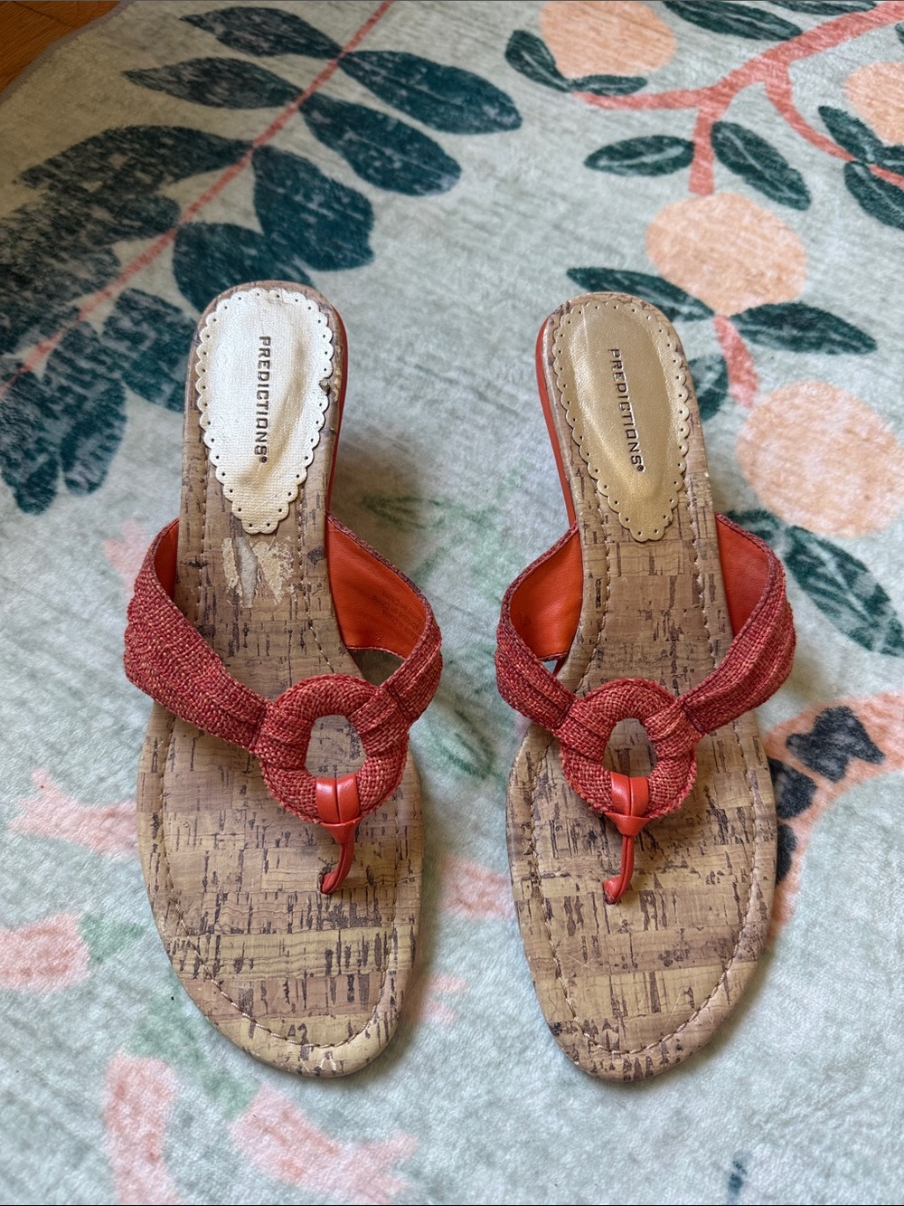 Predictions Coral Braided Ring Toe Sandals